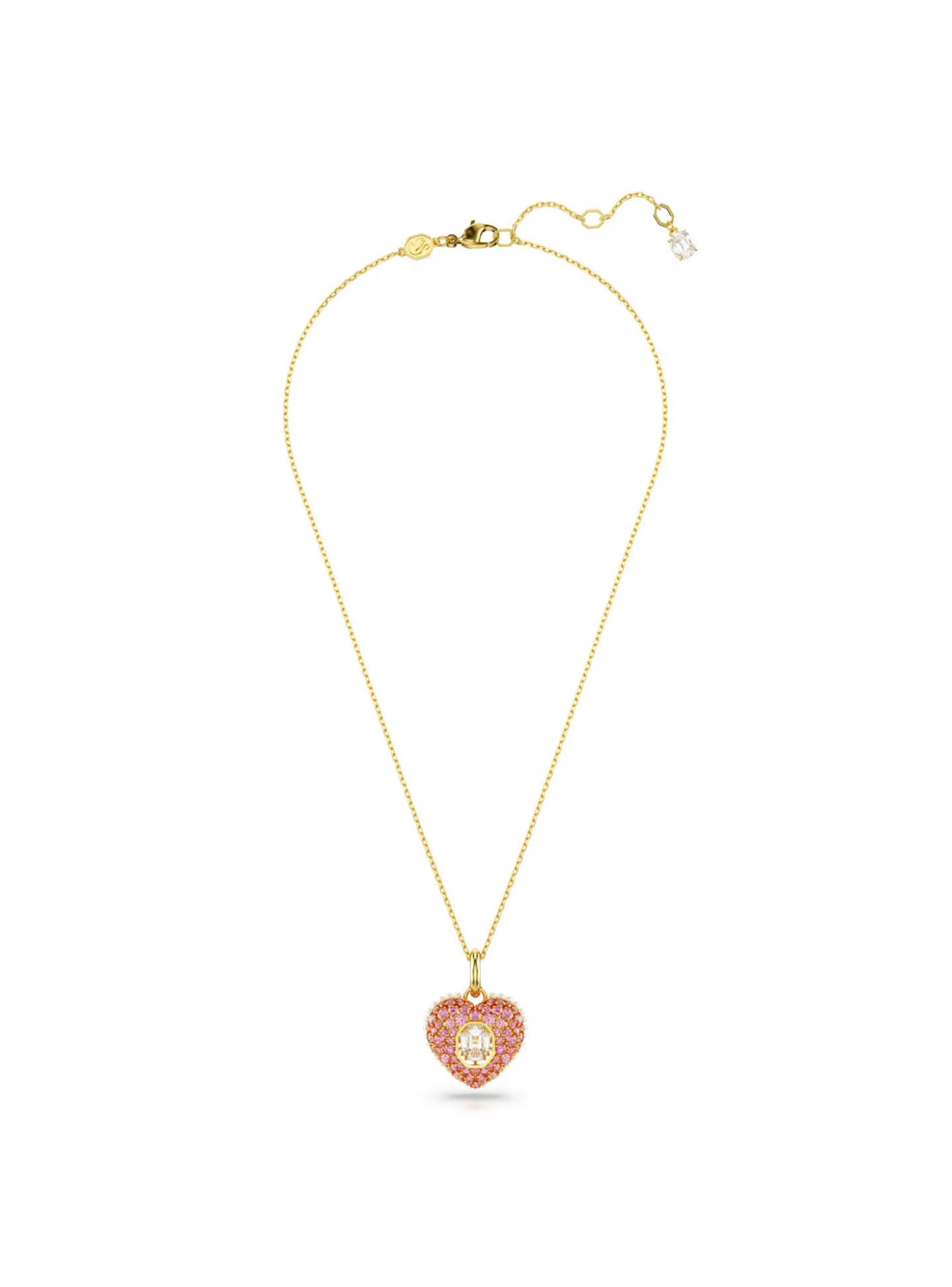 Collier Swarovski Hyperbola coeur rose et blanc
