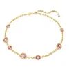 Collier Swarovski Imber taille octogonale rose