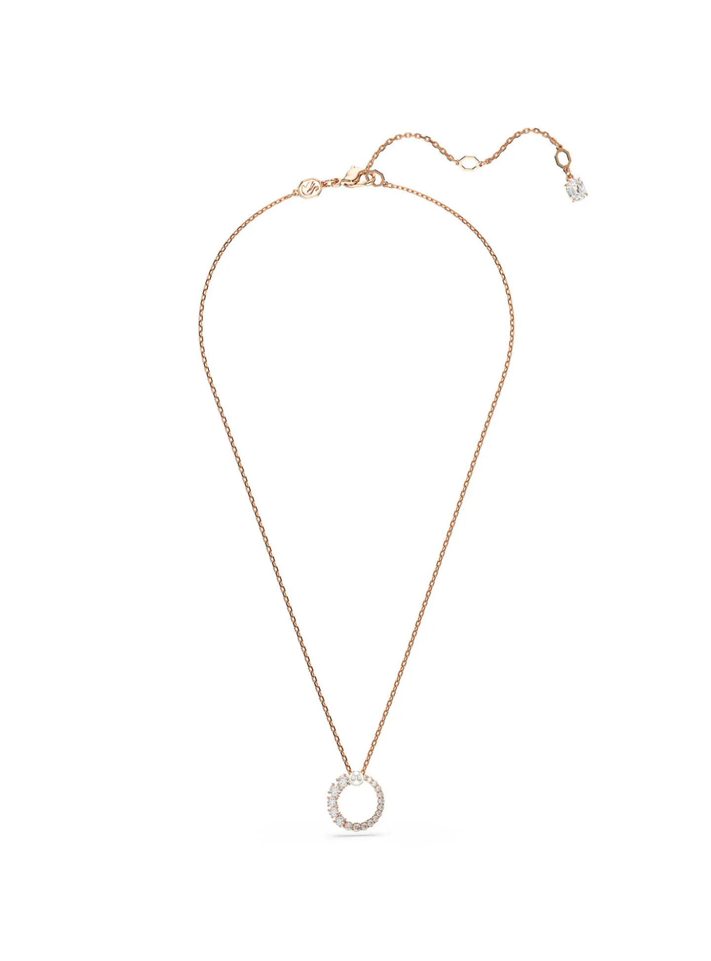 Collier Swarovski Matrix perle de cristal rosé