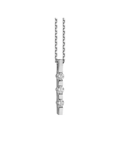 Collier trilogie diamant or blanc 18 carats