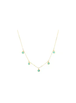Collier Zag Bijoux Acantha pampilles bleu turquoise
