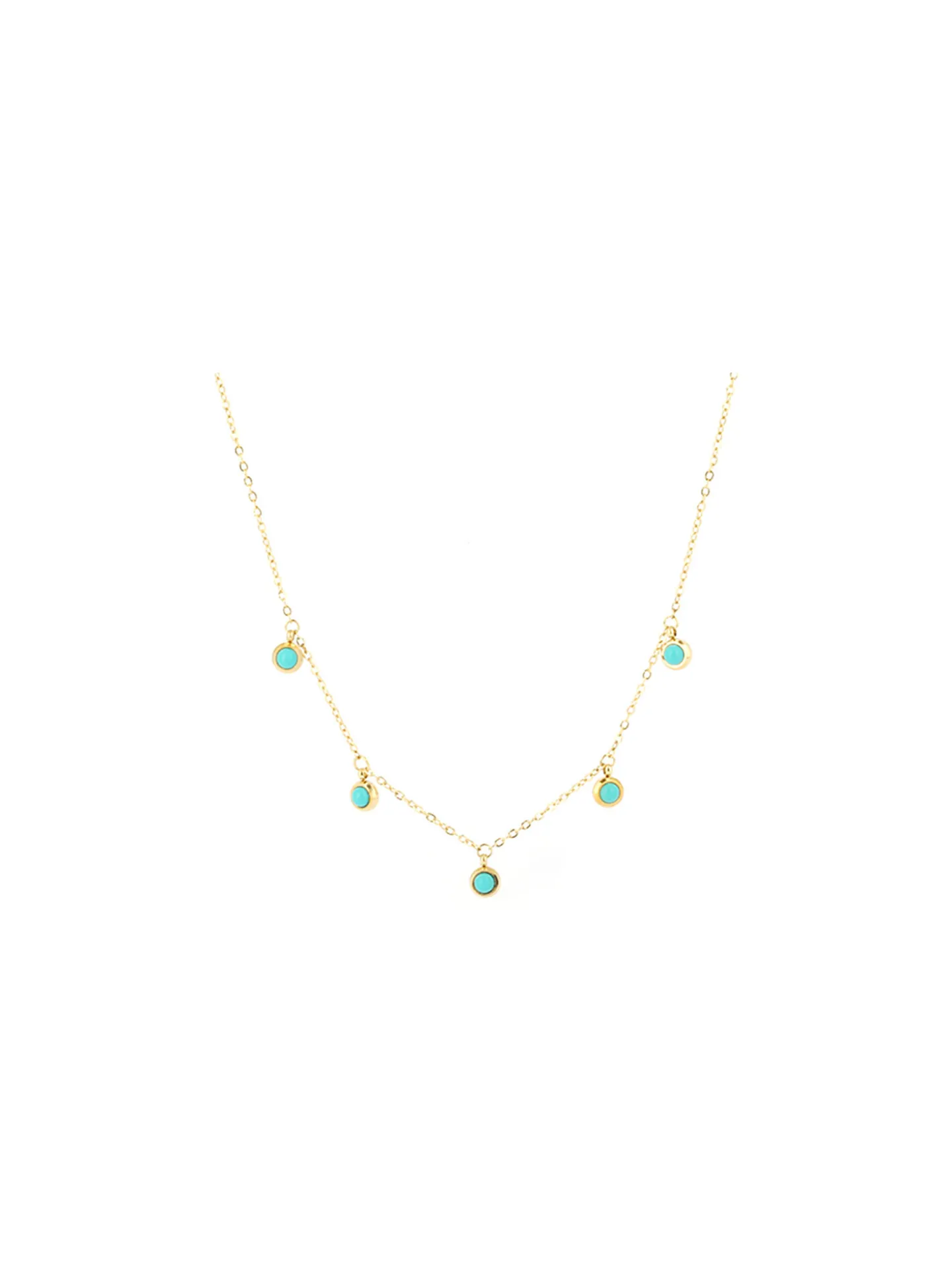 Collier Zag Bijoux Acantha pampilles bleu turquoise