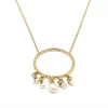Collier Zag bijoux acier doré perles