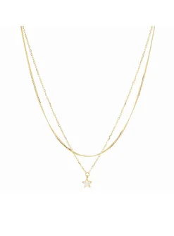 Collier Zag Bijoux Alee acier doré étoile oxyde