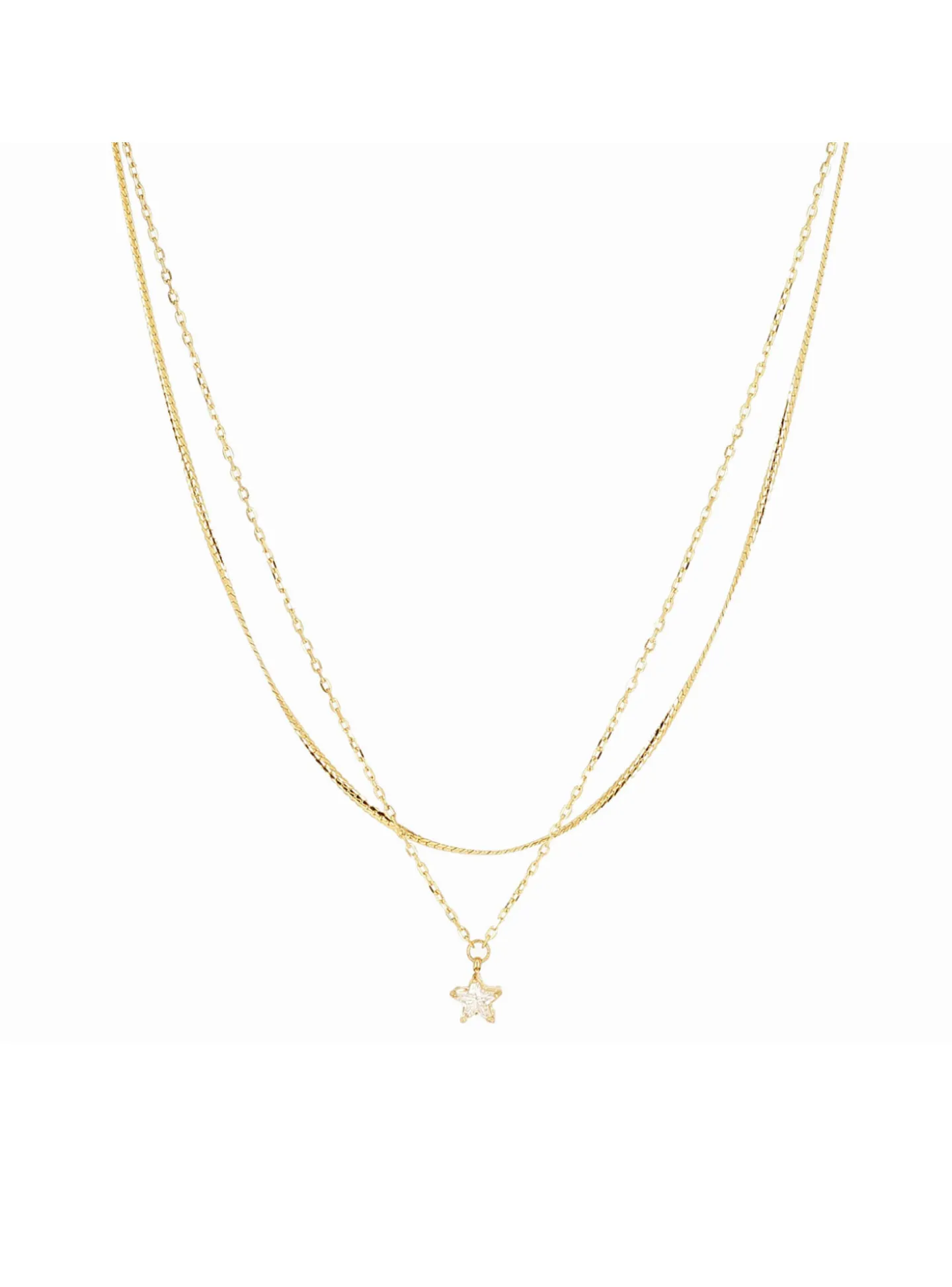 Collier Zag Bijoux Alee acier doré étoile oxyde
