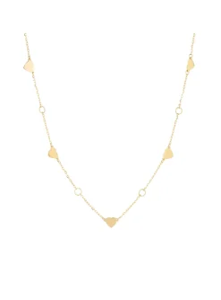 Collier Zag Bijoux Aphaia acier doré coeurs