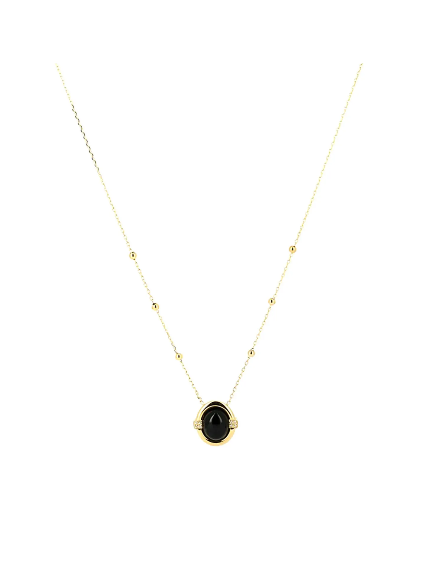 Collier Zag bijoux Arion cabochon ovale en onyx