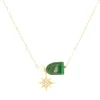 Collier Zag Bijoux Azura perle de malachite_x005f_x000D_pampille étoile