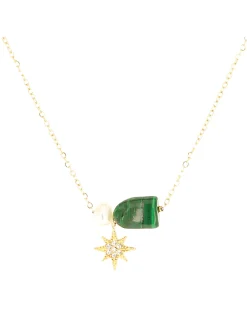 Collier Zag Bijoux Azura perle de malachite_x005f_x000D_pampille étoile