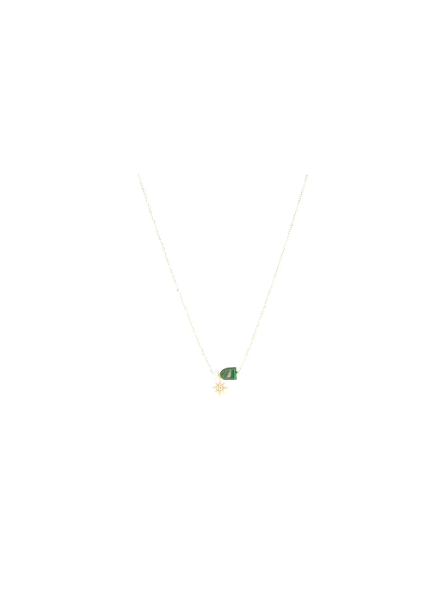 Collier Zag Bijoux Azura perle de malachite_x005f_x000D_pampille étoile