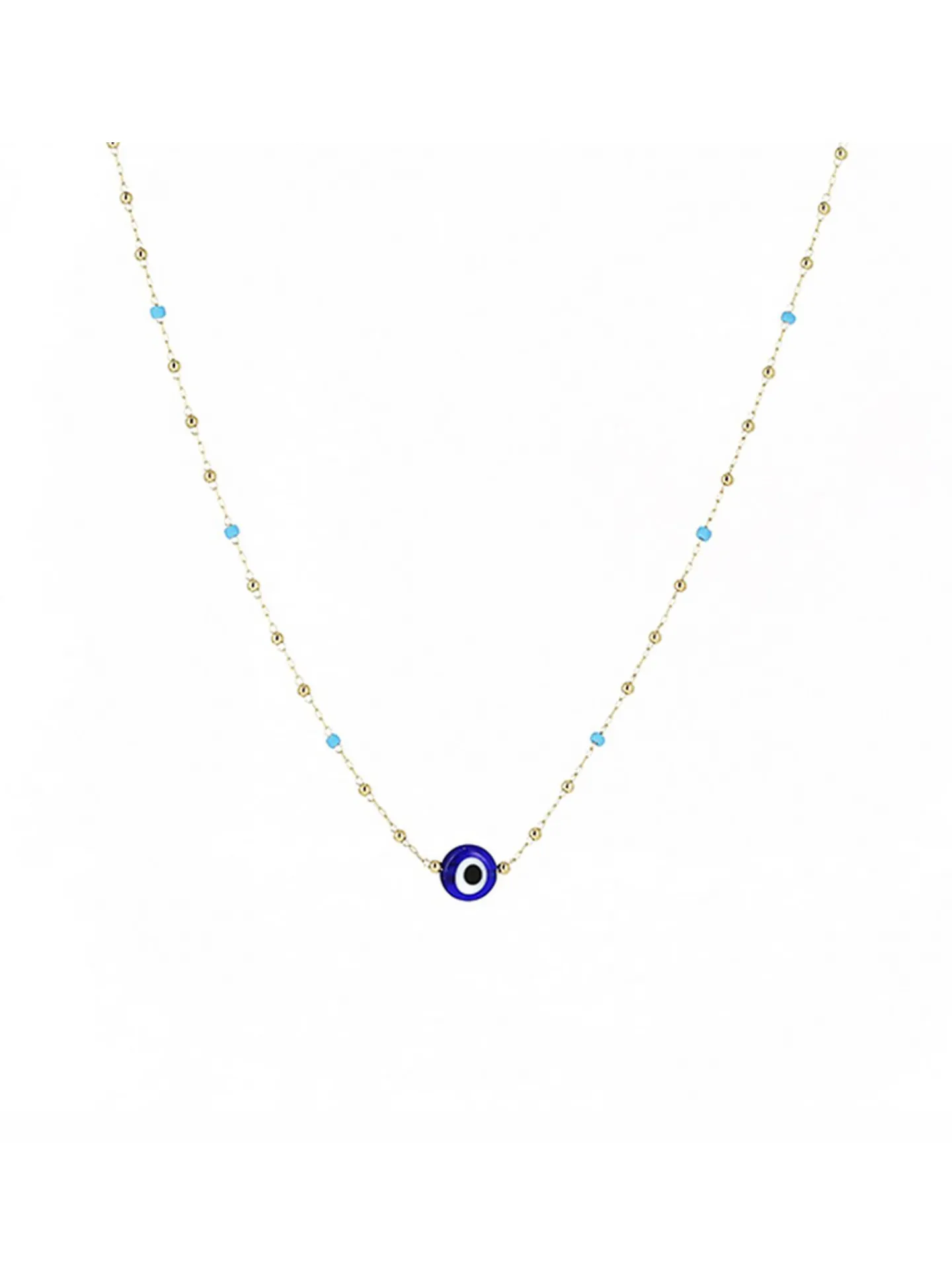 Collier Zag Bijoux Bodrum oeil protecteur bleu_x005f_x000D_acier doré