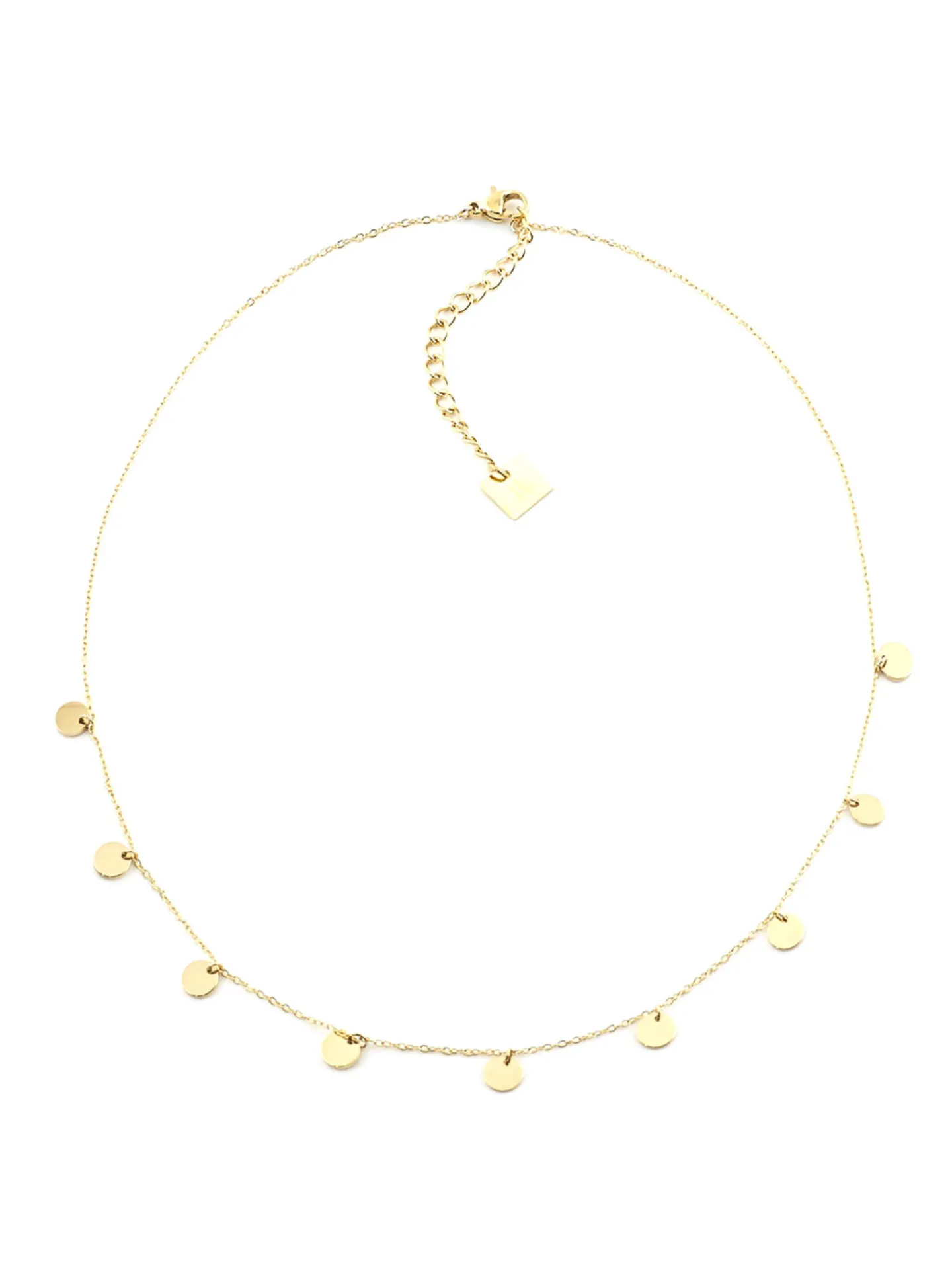 Collier Zag Bijoux Confettis acier doré