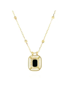 Collier Zag Bijoux Courta pendentif art deco onyx