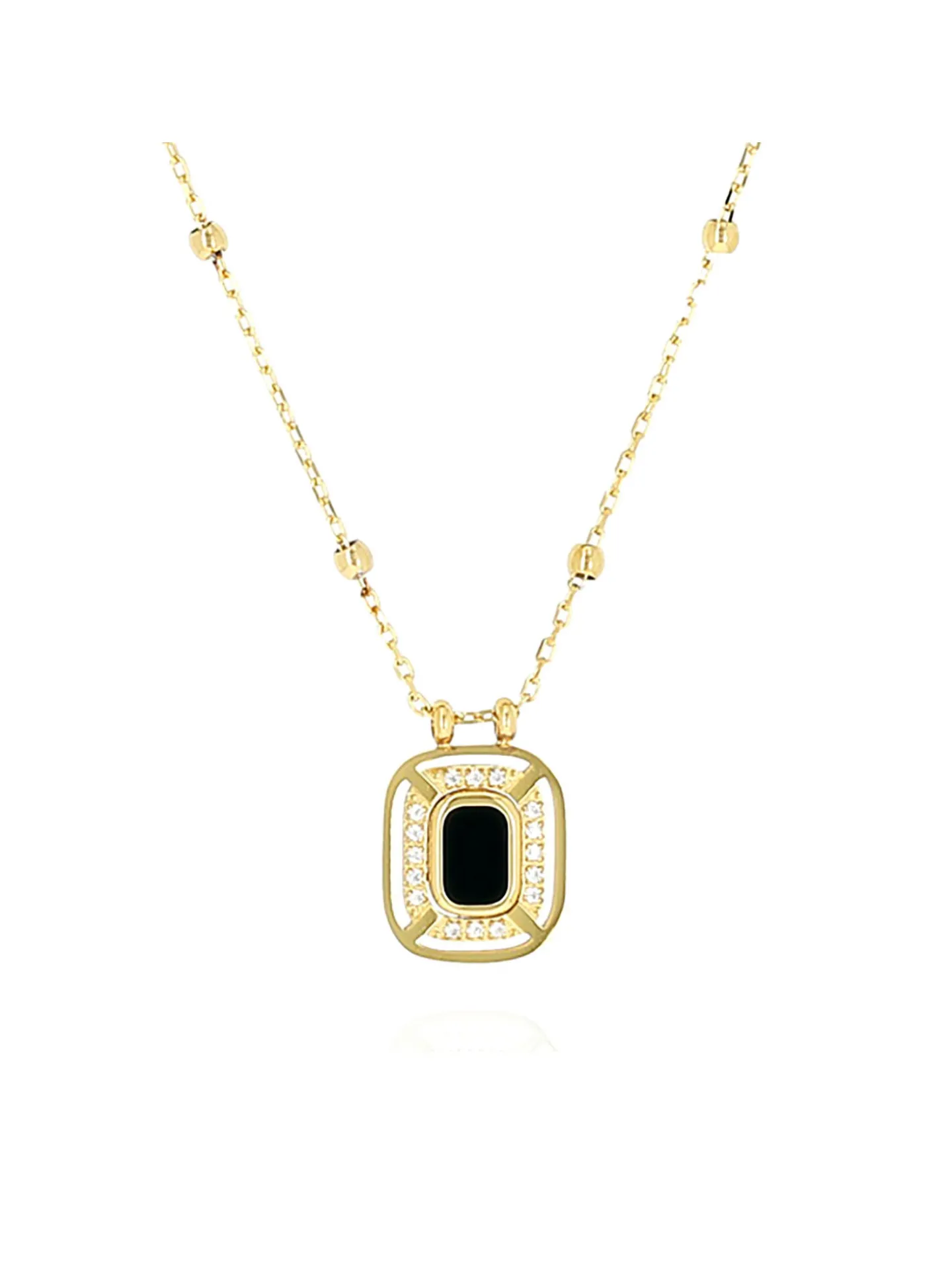 Collier Zag Bijoux Courta pendentif art deco onyx