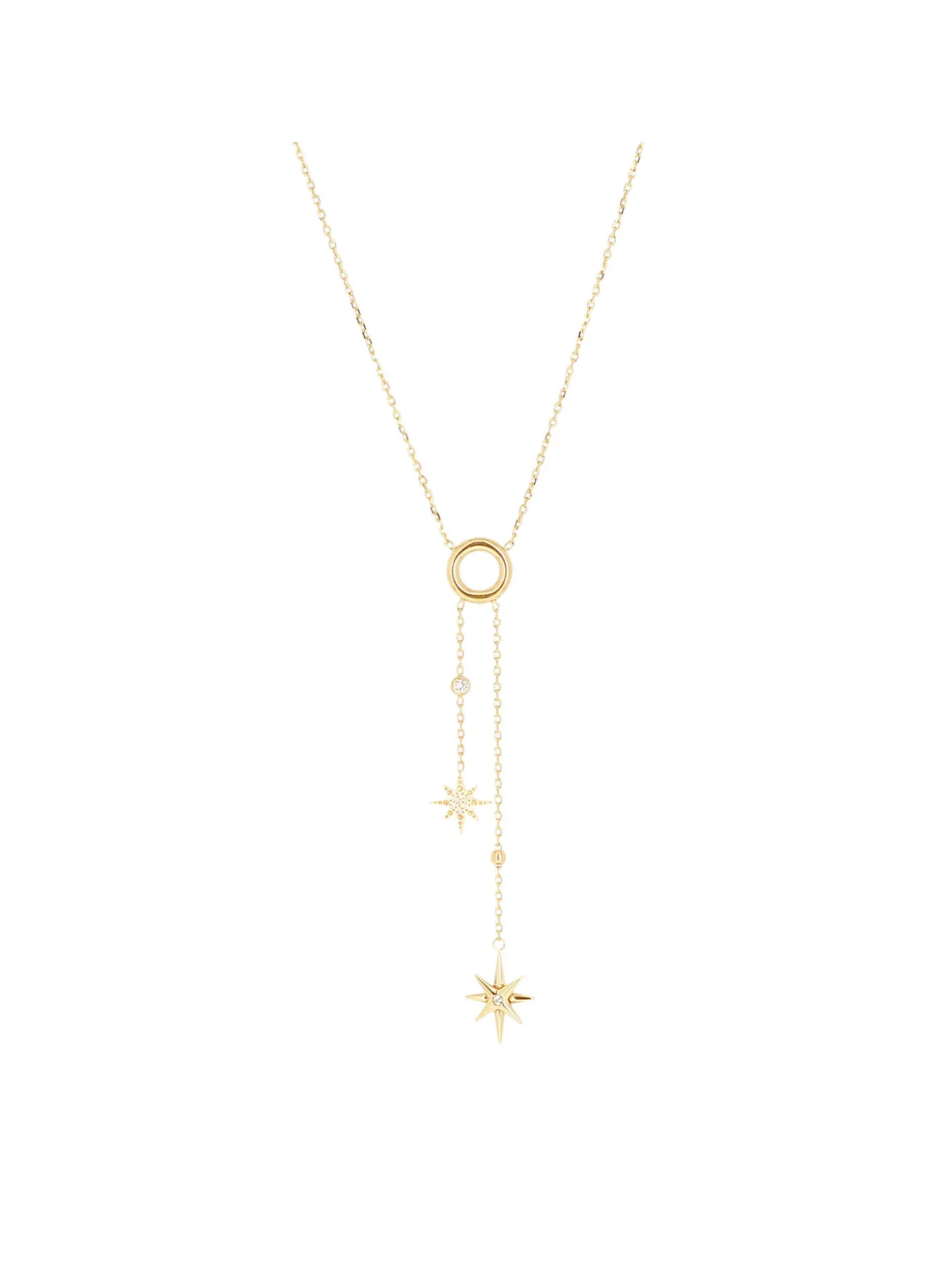 Collier Zag Bijoux Delta acier doré étoiles