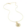 Collier Zag Bijoux en acier doré boussole_x005f_x000D_coeur malachite