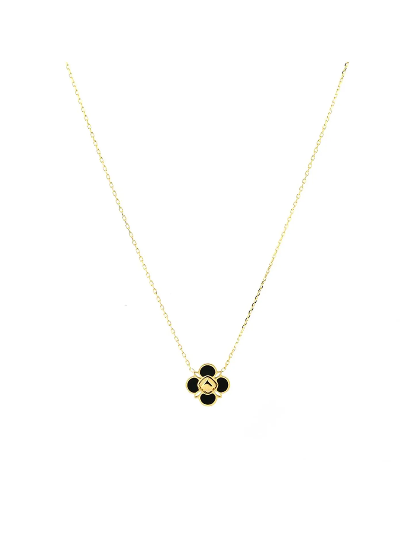 Collier Zag Bijoux Esmee trèfle nacre noire