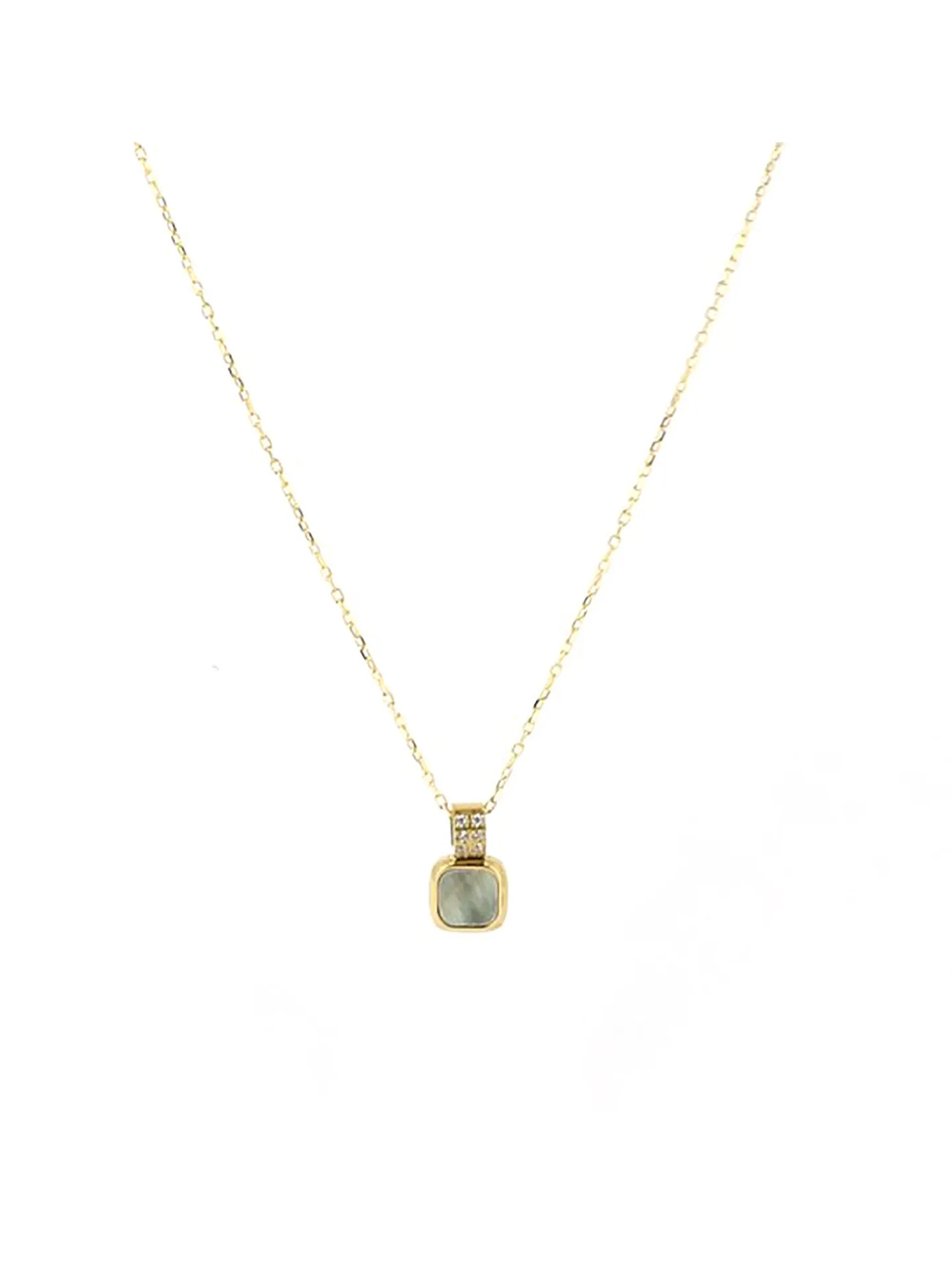 Collier Zag Bijoux Esteli acier doré nacre grise_x005f_x000D_oxydes