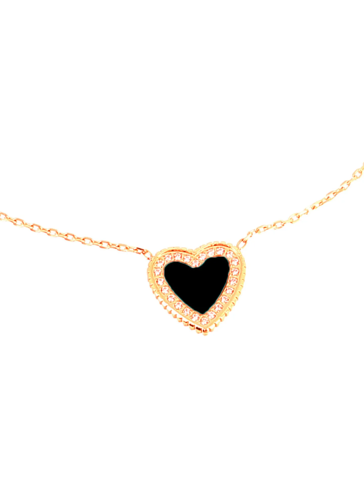 Collier Zag Bijoux Fidelity coeur onyx serti