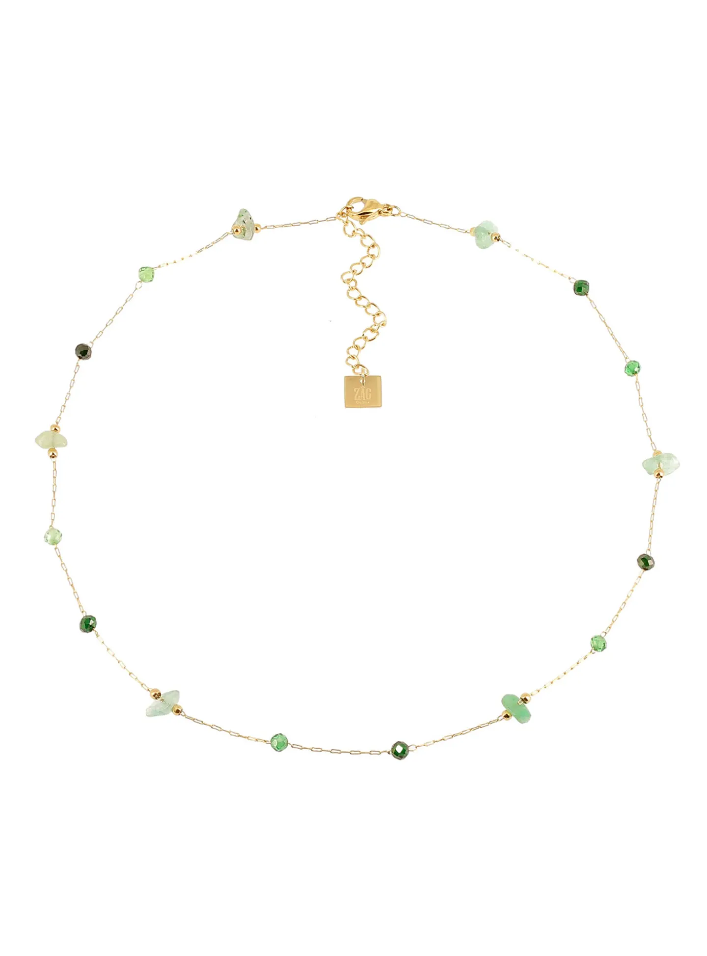 Collier Zag Bijoux Hebe vert