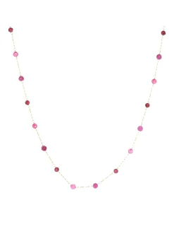 Collier Zag Bijoux Hinaku acier doré fuchsia