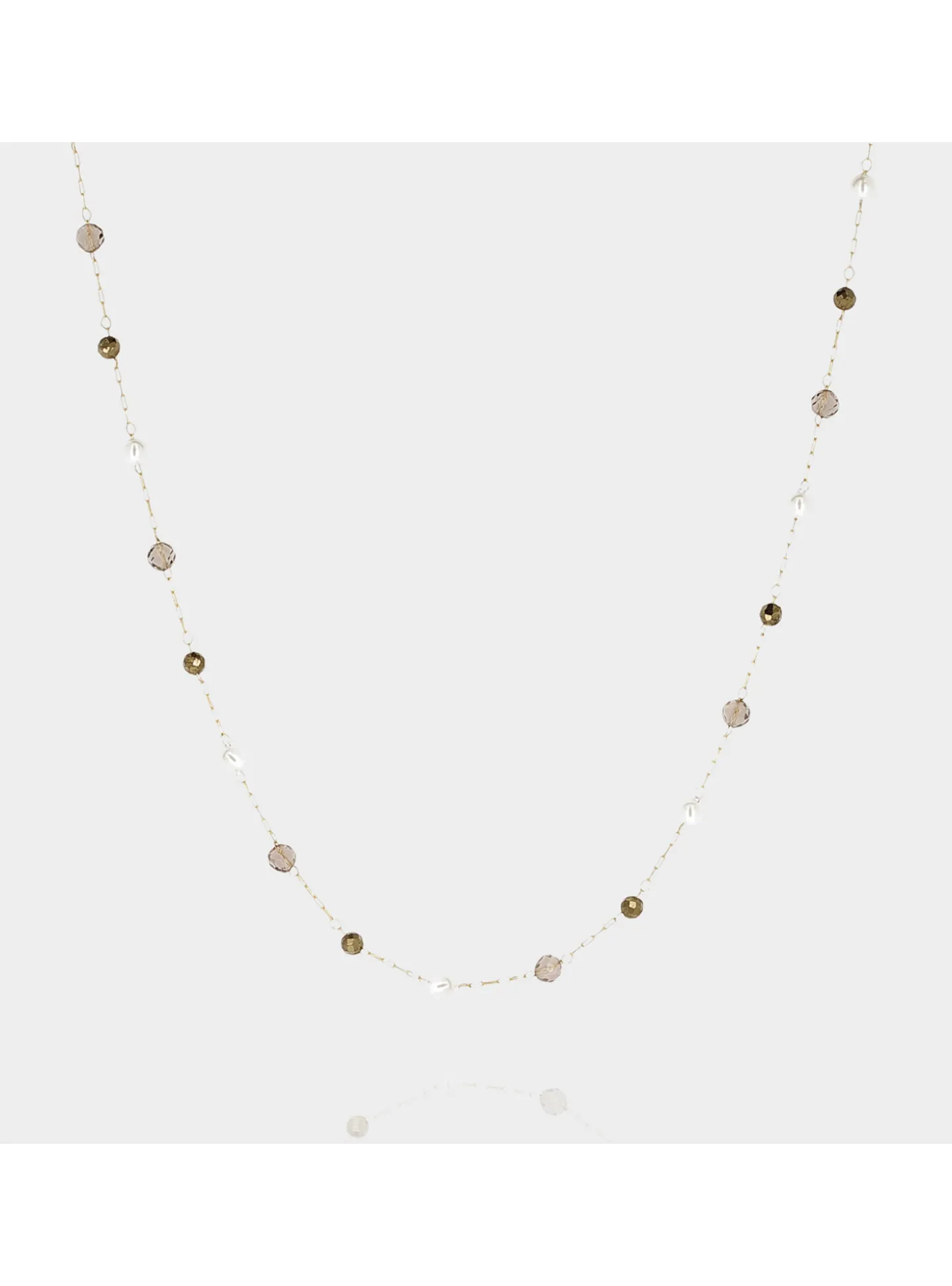 Collier Zag Bijoux Hinaku acier doré_x005f_x000D_labrfadorite/pyrite