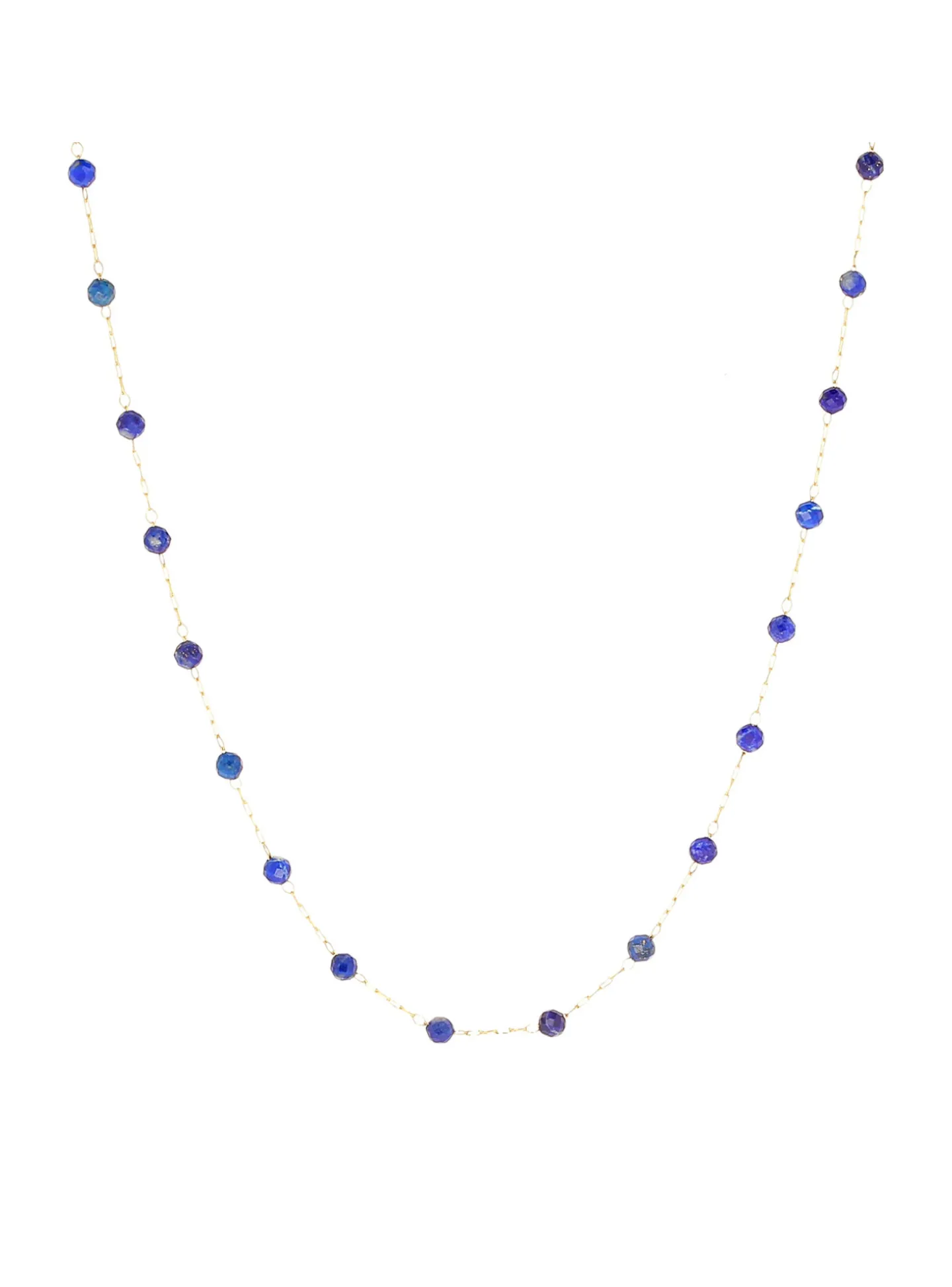 Collier Zag Bijoux Hinaku acier doré Lapis Lazuli