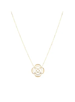 Collier Zag Bijoux Isaki fleur acier doré