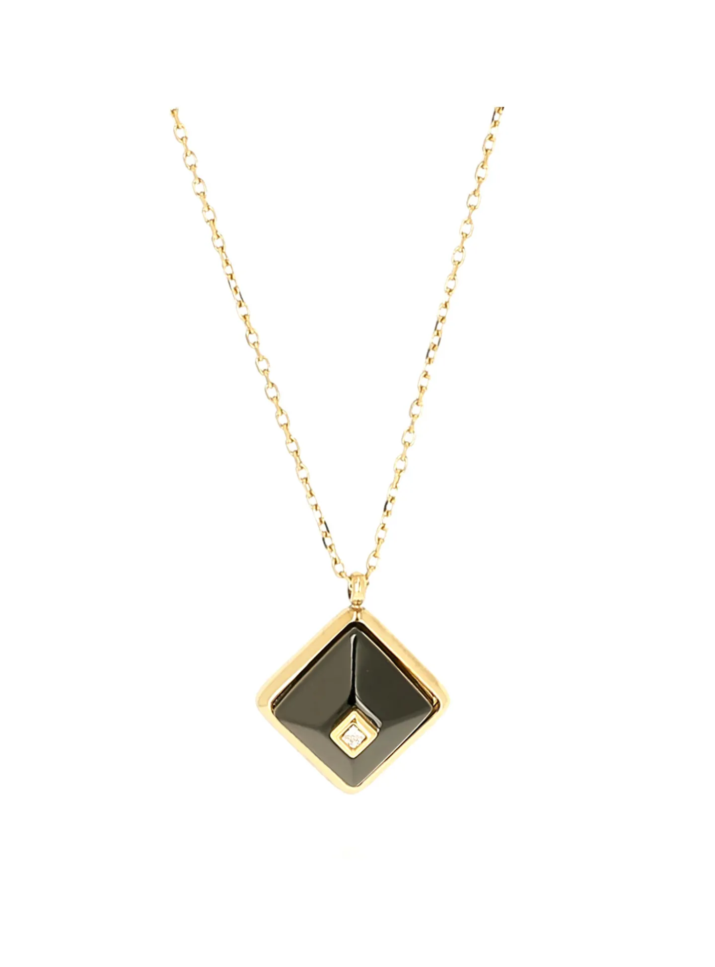 Collier Zag Bijoux Medium pendentif carré onyx