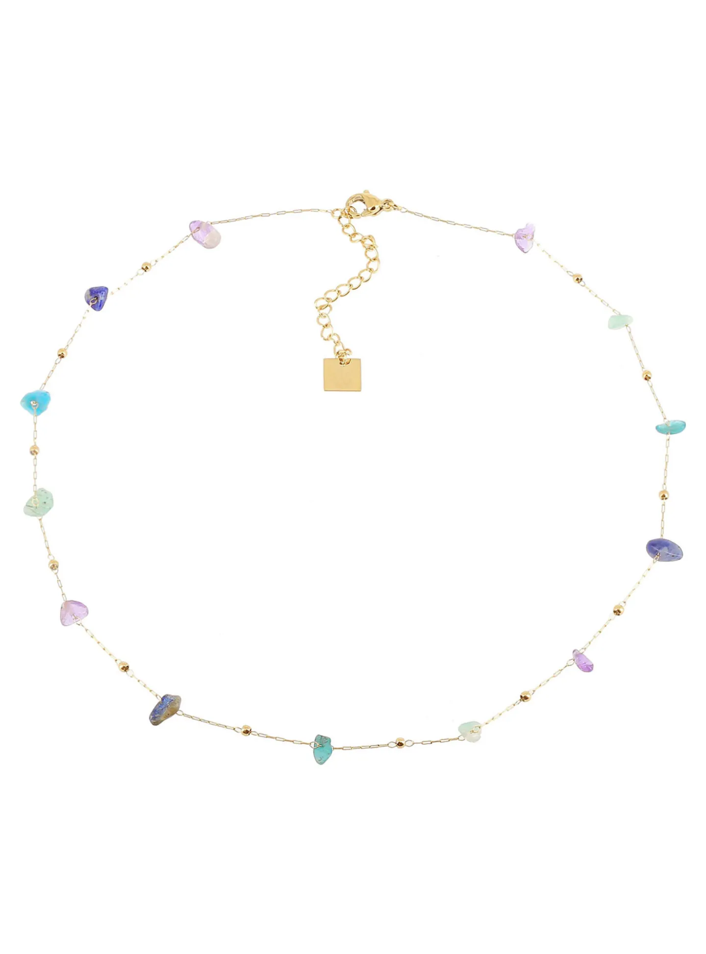 Collier Zag Bijoux Mix de pierres bleues