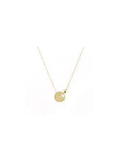 Collier Zag Bijoux Monica acier doré médaillon