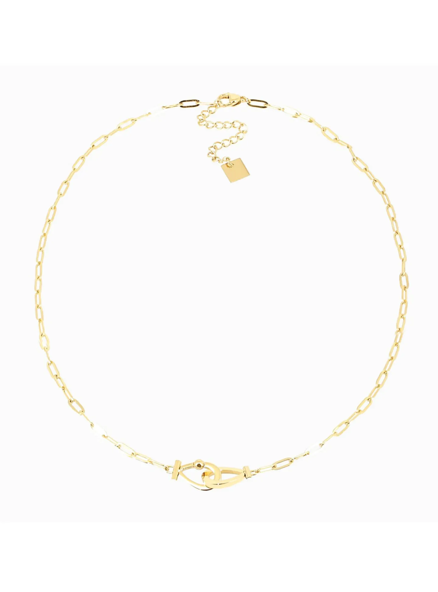 Collier Zag Bijoux motifs poires horizontaux acier_x005f_x000D_doré
