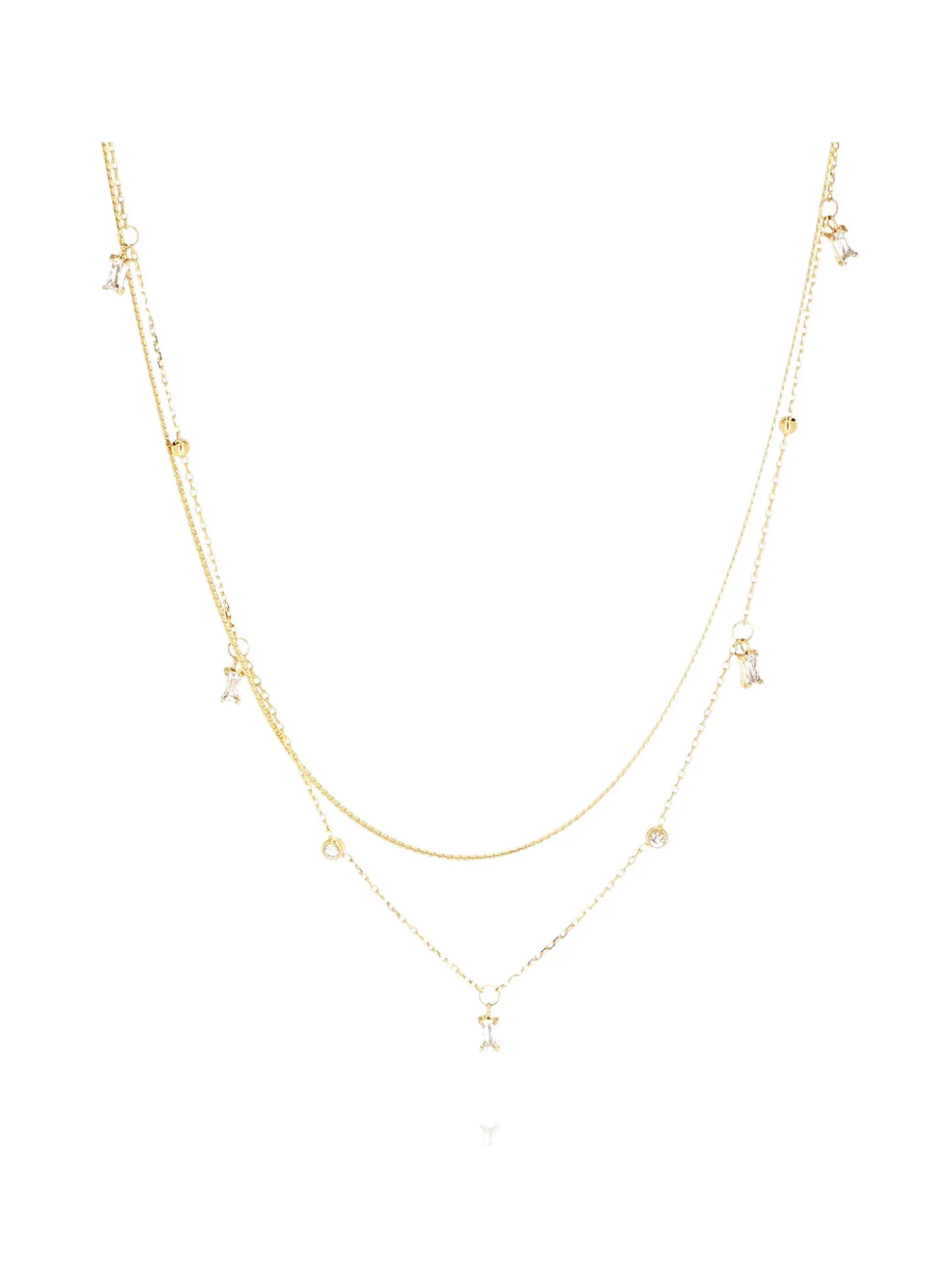 Collier Zag Bijoux Multi acier doré zirconium