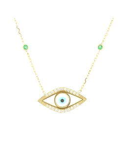 Collier Zag Bijoux Occhio acier doré oeil protecteur