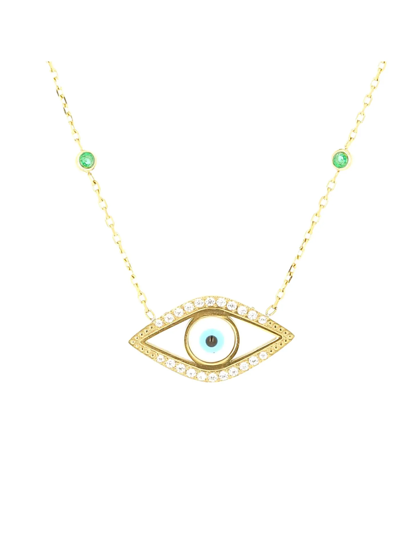 Collier Zag Bijoux Occhio acier doré oeil protecteur