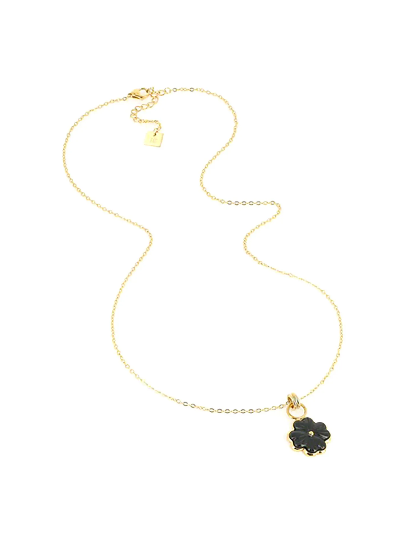 Collier Zag Bijoux Trifolium trèfle onyx
