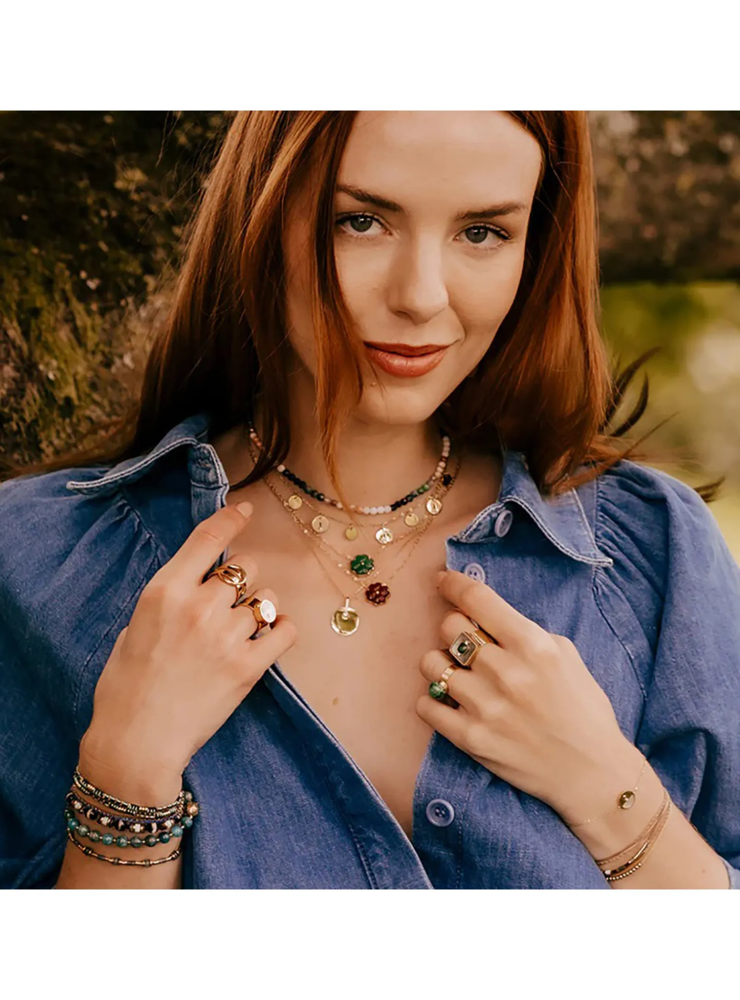 Collier Zag Bijoux Trifolium trèfle onyx