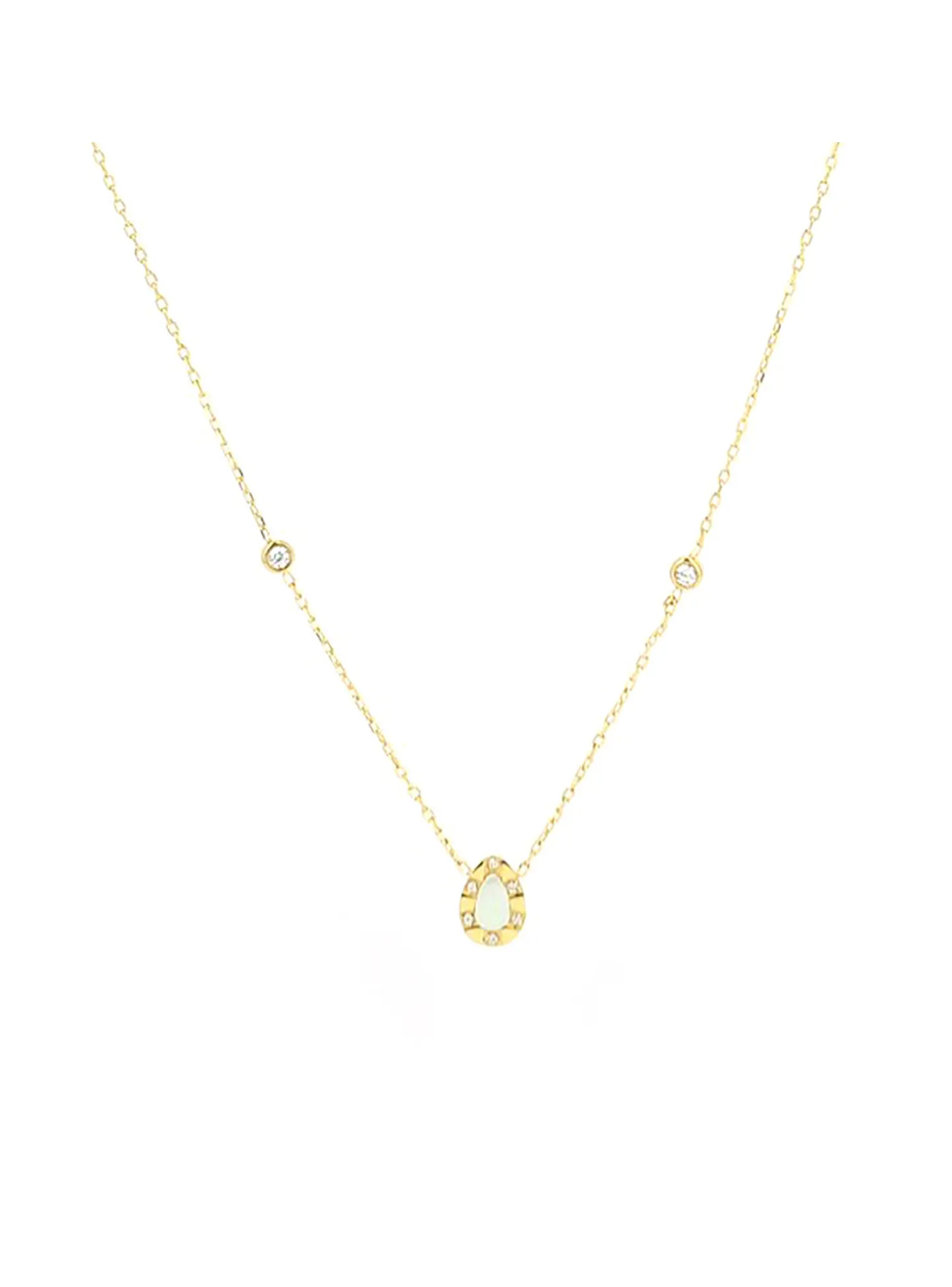 Collier Zag Bijoux Tux acier doré Nacre