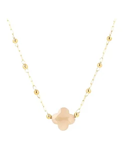 Collier Zag Bijoux Velasquez agate grise acier doré