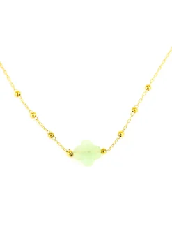 Collier Zag Bijoux Velasquez vert clair acier doré