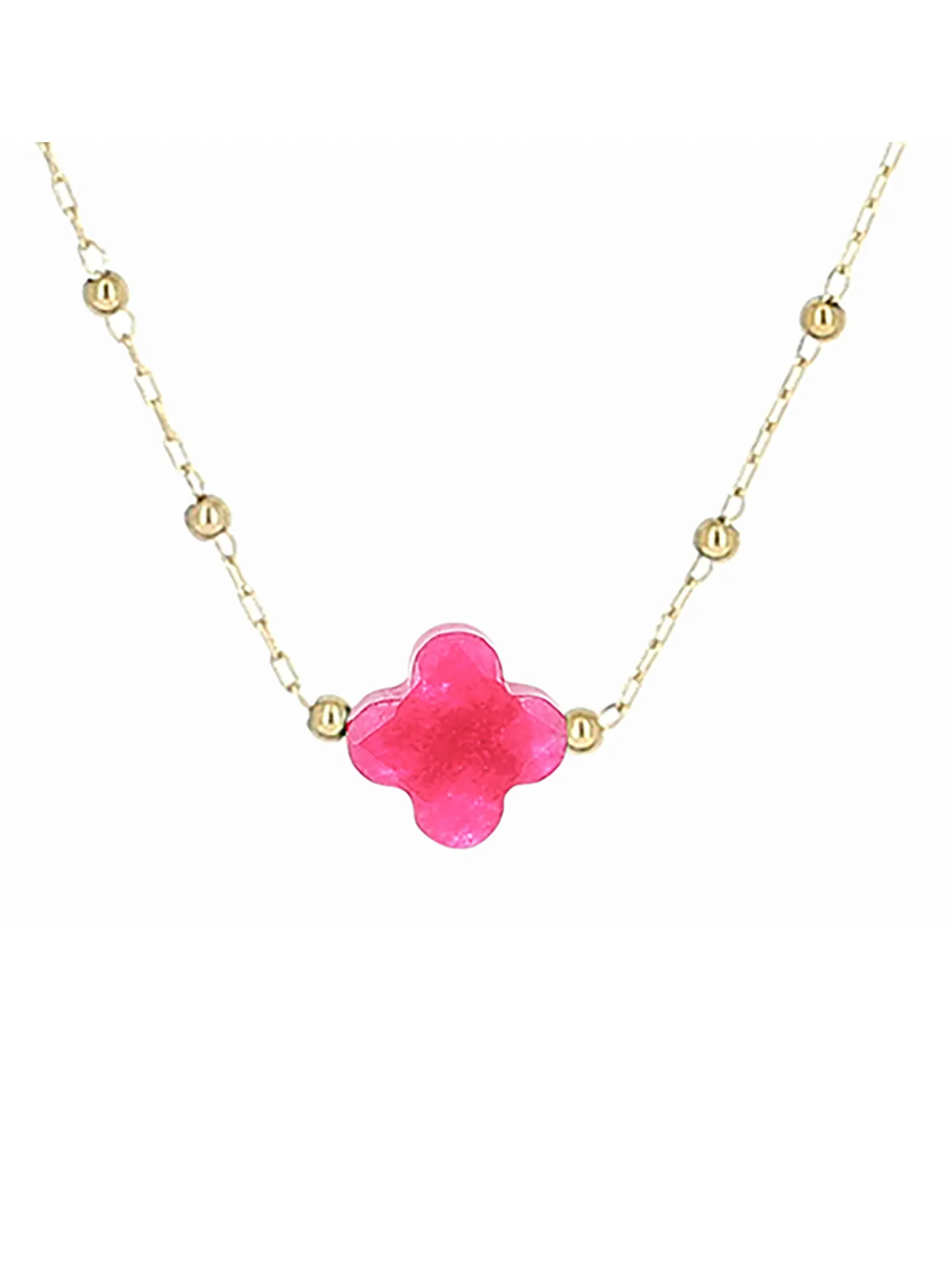 Collier Zag Bijoux Velasquez agate fuchsia_x005f_x000D_acier doré