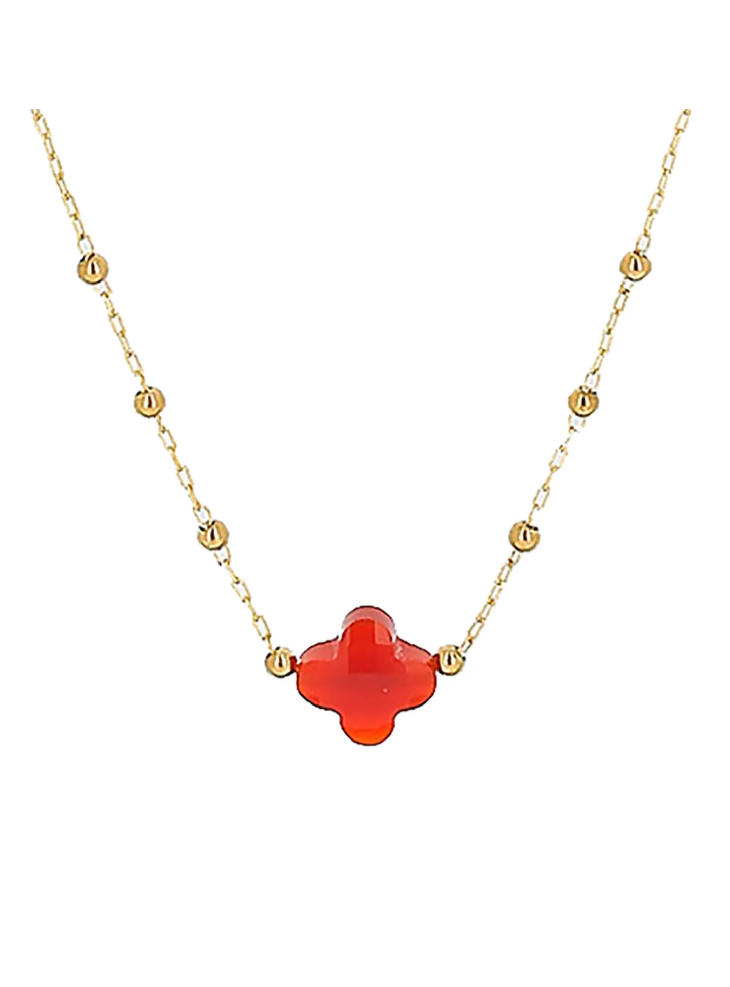 Collier Zag Bijoux Velasquez acier doré cornaline