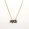 Collier Zag message Peace doré