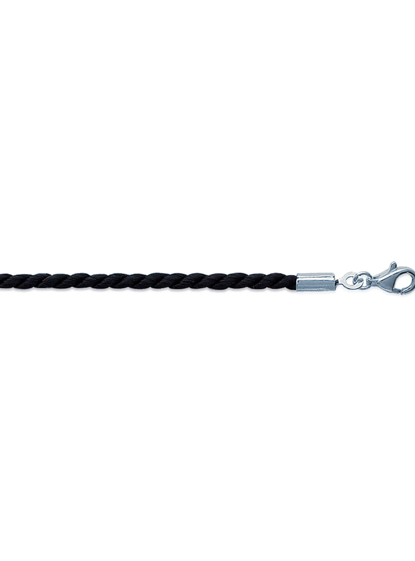 Cordon Brillaxis en coton torsadé argent rhodié 50cm