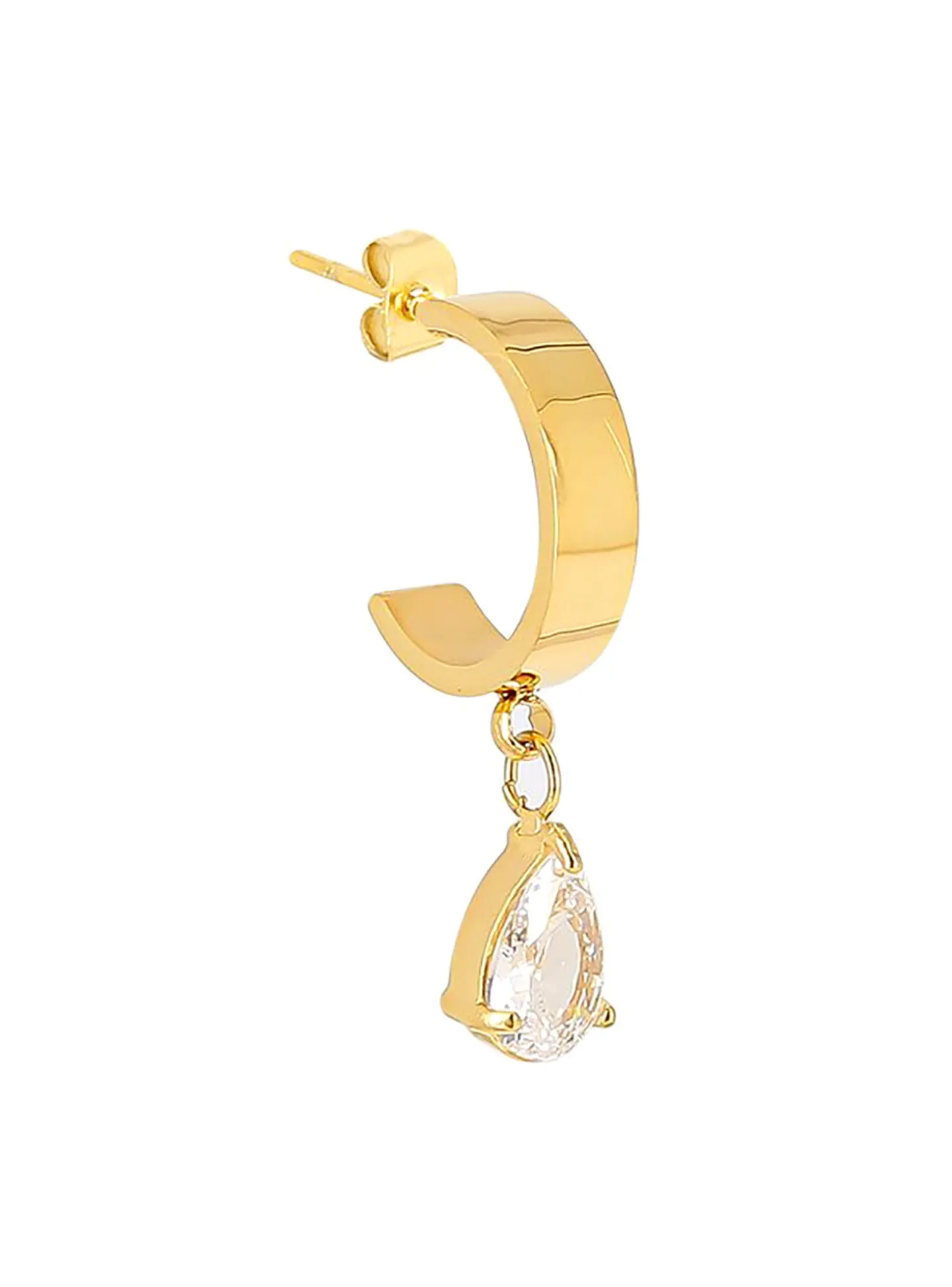 Créole individuelle Zag Bijoux pampille goutte_x005f_x000D_acier doré