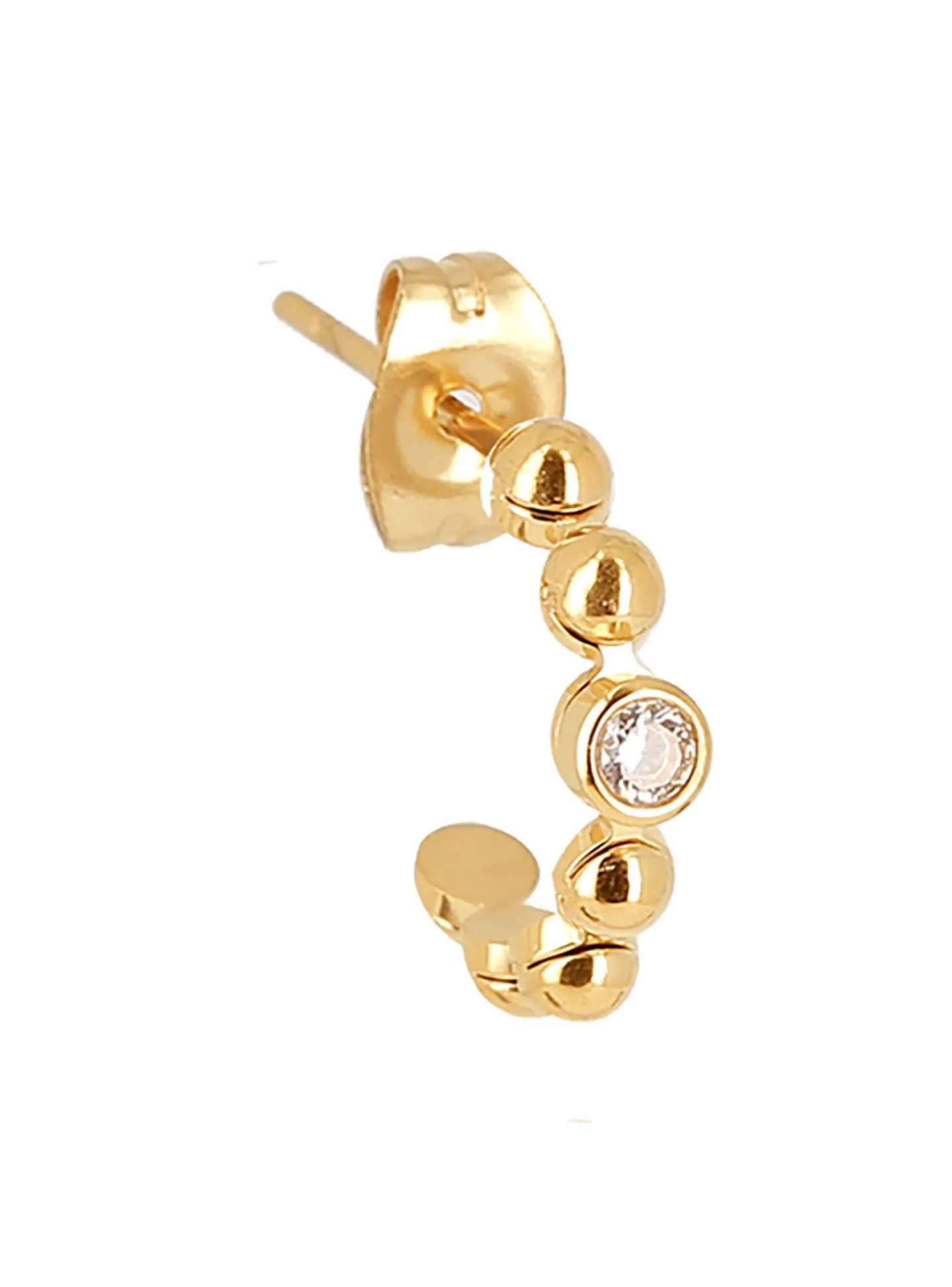 Créole individuelle Zag Bijoux billes acier doré_x005f_x000D_zirconiums