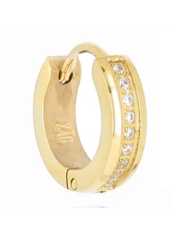 Créole individuelle Zag Bijoux pavée oxyde_x005f_x000D_acier doré