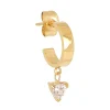 Créole individuelle Zag Bijoux acier doré pampille_x005f_x000D_coeur