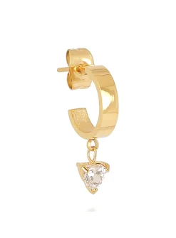 Créole individuelle Zag Bijoux acier doré pampille_x005f_x000D_coeur