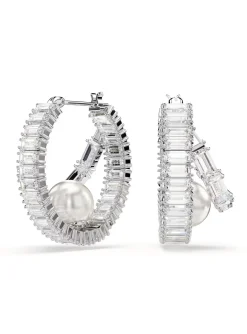 Créoles Ariana Grande x Swarovski Crystal Pearls_x005f_x000D_cristaux taille baguette